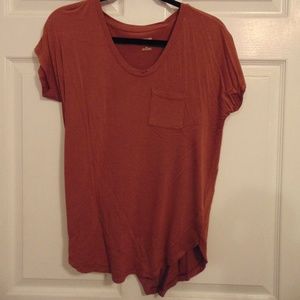Orange scoop neck tee
